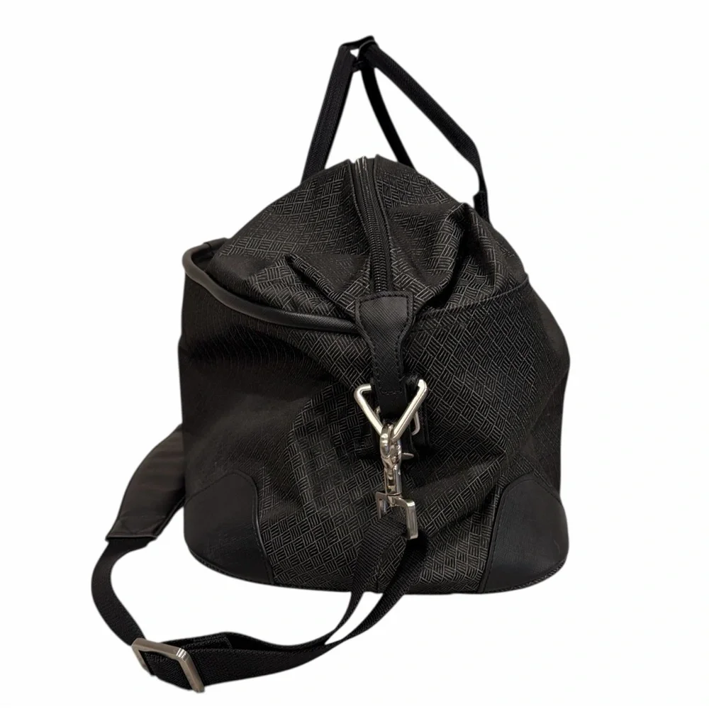 Hartmann Herringbone Luxe Duffel Black Carry-On Weekend Travel Bag